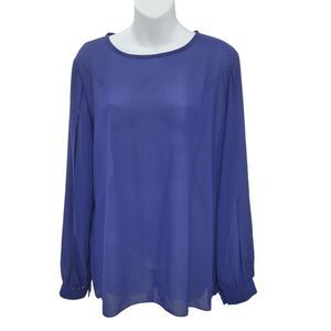 2/$20 Y2K Plain Blue Top Blouse Size: M